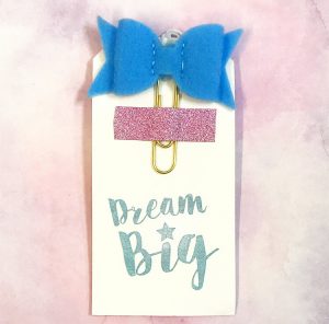Blue Bow Felt Planner Clip