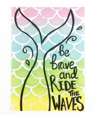 Be Brave and Ride the Waves Postcard