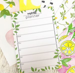 A6 Meal Planner - Lemon - Notepad