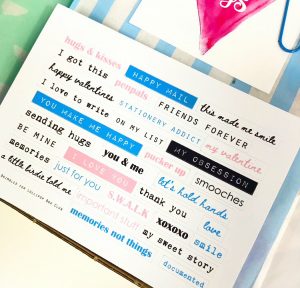 Sending Hugs & Kisses - Word Strip Stickers