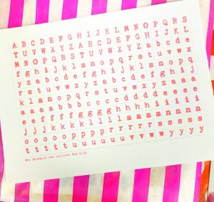 Alphabet Mini Stickers Mid Pink